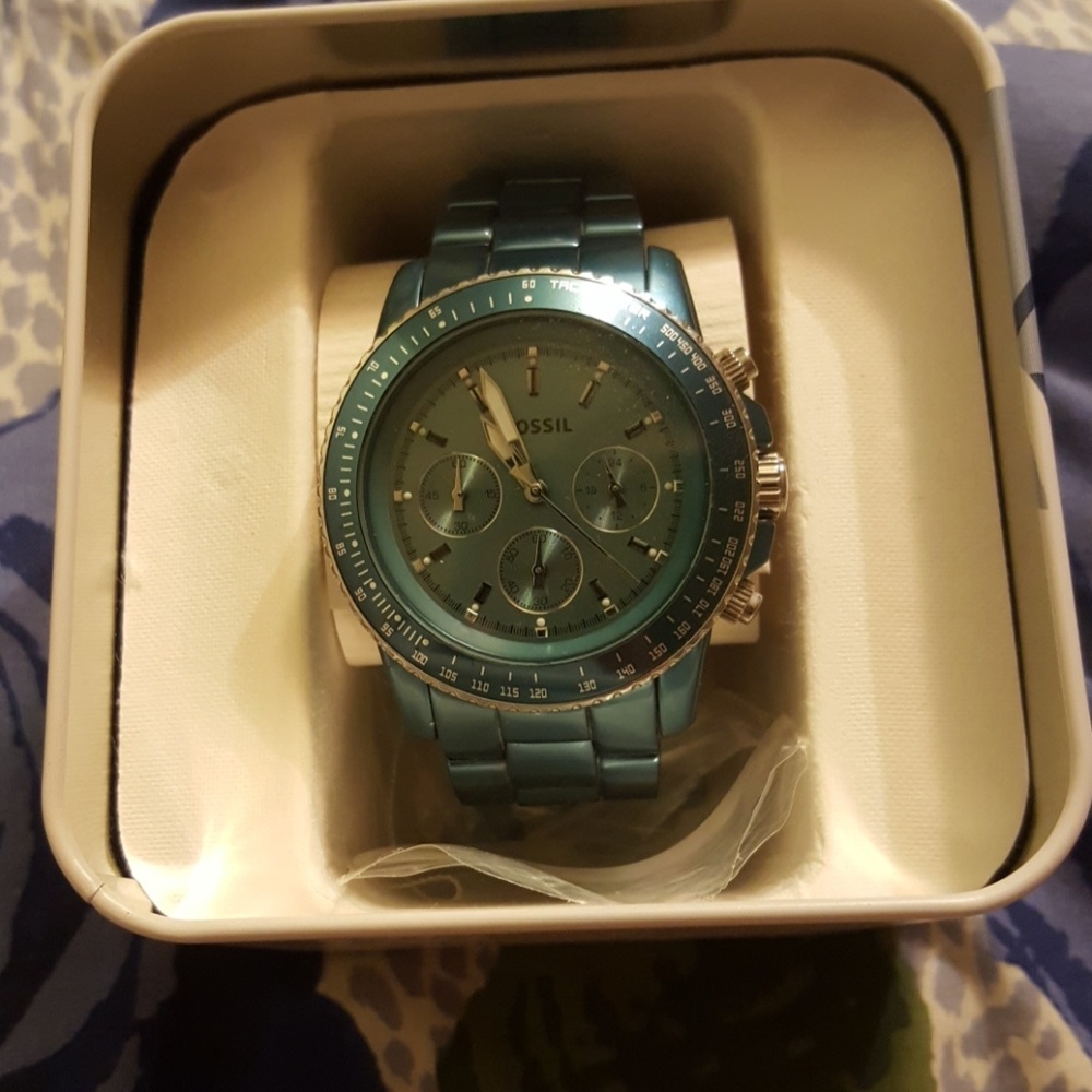 Fossil watch, teal